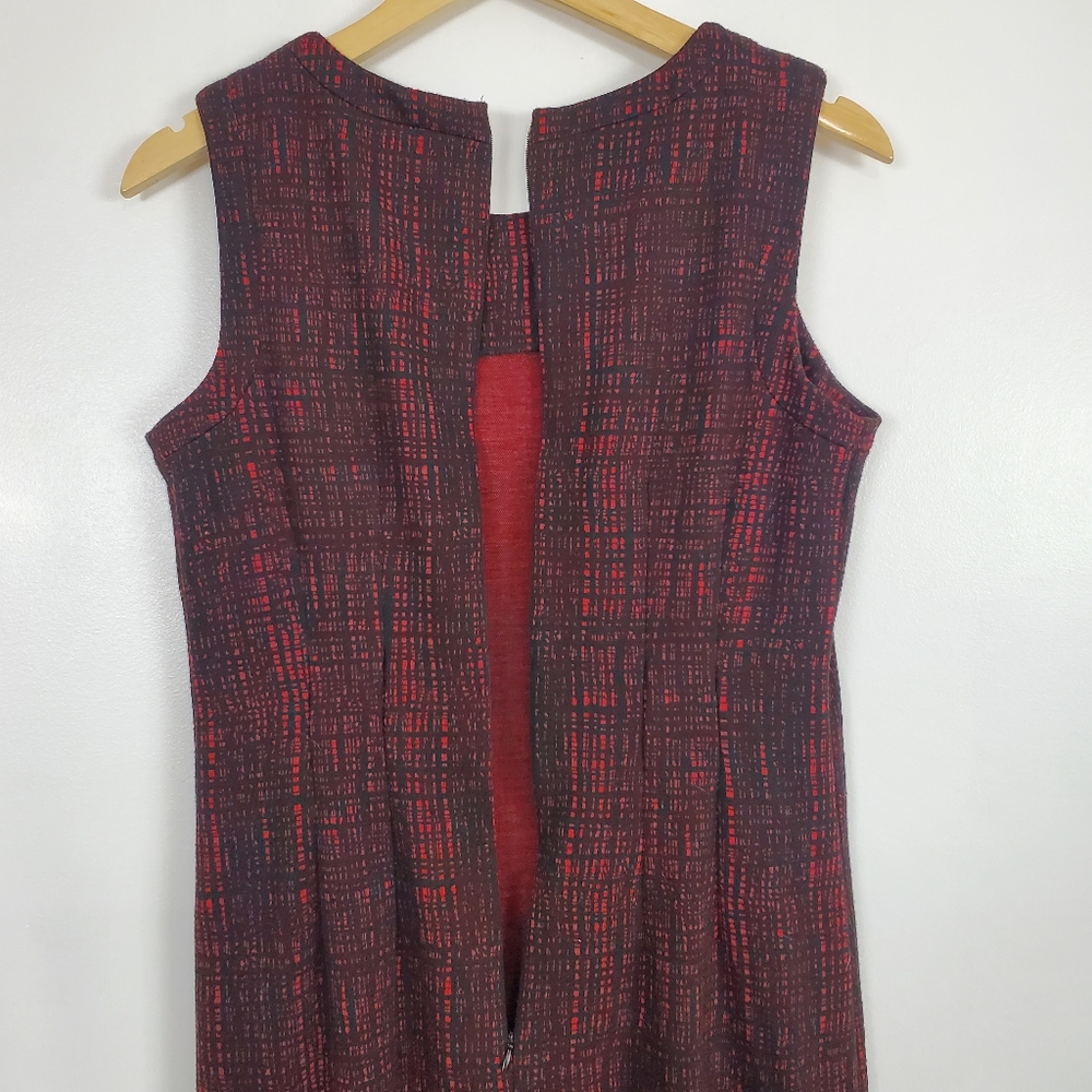 Calvin Klein sleeveless dress, red and black print, size 8 - Picture 5 of 6